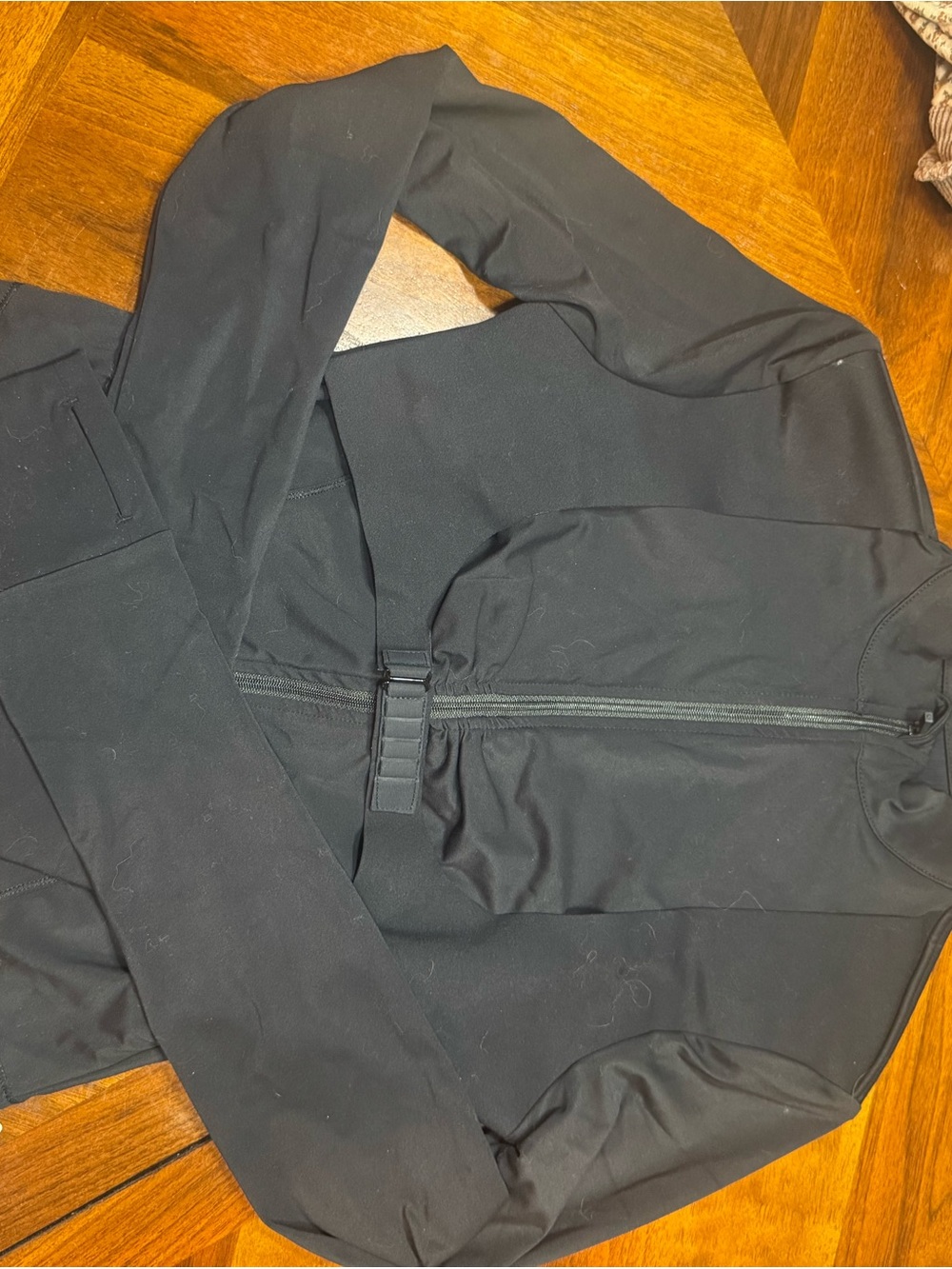HALARA Black Zip Jacket with Waist Tie
